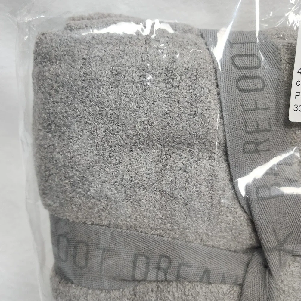 Barefoot Dreams CozyChic Lite Ribbed Blanket Unisex Kids Pewter Size 30x40